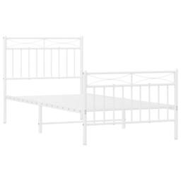 Berkfield Home Metal Bed Frame with Headboard & Footboard White 90x200 cm - thumbnail 4