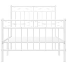 Berkfield Home Metal Bed Frame with Headboard & Footboard White 90x200 cm - thumbnail 5