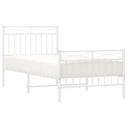 Berkfield Home Metal Bed Frame with Headboard & Footboard White 90x200 cm - thumbnail 1