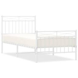 Berkfield Home Metal Bed Frame with Headboard & Footboard White 90x200 cm - thumbnail 3