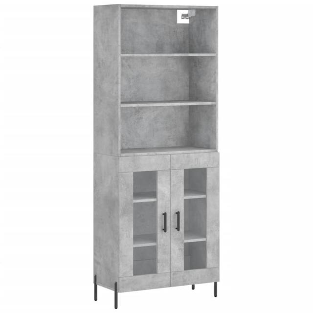 Berkfield Home Highboard Concrete Grey 69.5x34x180 cm Engineered Wood - image 1