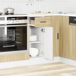 Berkfield Home Kitchen Base Cabinet¬†Porto Sonoma Oak Engineered Wood in Brown - thumbnail 3