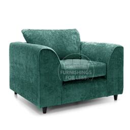 Furnishings For Less UK Monaco Chenille Fabric 3 Piece Sofa Suite - 3 Seater & 2 Armchairs in Teal - thumbnail 3