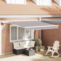 Berkfield Home Manual Retractable Awning with LED Light Grey 300x250 cm - thumbnail 2