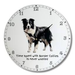 Animal Crackers Dog Breeds Wall Clock 'Time Spent With Border Collies Is Never Wasted' - thumbnail 1