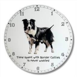 Animal Crackers Dog Breeds Wall Clock 'Time Spent With Border Collies Is Never Wasted' - thumbnail 3