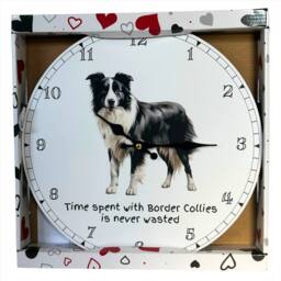 Animal Crackers Dog Breeds Wall Clock 'Time Spent With Border Collies Is Never Wasted' - thumbnail 4