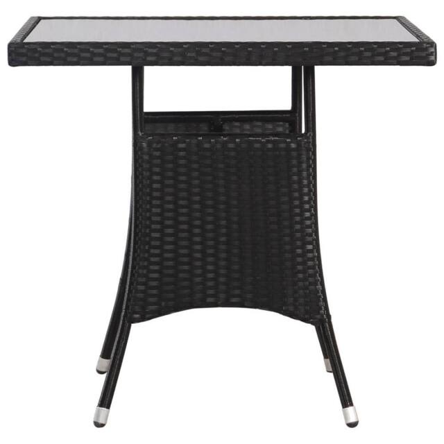 Berkfield Home Garden Table Black 80x80x74 cm Poly Rattan - Size: 80 x 80 x 74 cm - image 1