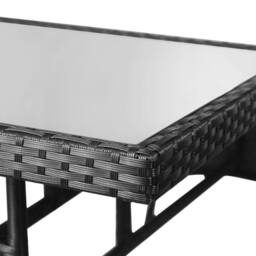 Berkfield Home Garden Table Black 80x80x74 cm Poly Rattan - Size: 80 x 80 x 74 cm - thumbnail 4