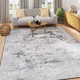 Kukoon Washable & Non Slip Grey Marble Abstract Rug - Size: 80 cm x 150 cm - thumbnail 2