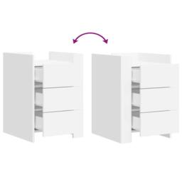 Berkfield Home Bedside Cabinet White 45x50x65 cm Engineered Wood - Size: 45 x 50 x 65 cm - thumbnail 7