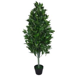 Leaf Pair of 120cm (4ft) Artificial Topiary Bay Trees Pyramid Cones - Extra Large in Green - thumbnail 3