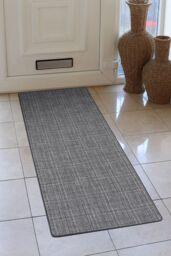 JVL Elegance Range Indoor Machine Washable Runner Doormat 50 x 150 cm Grey - Size: 50 cm x 150 cm - thumbnail 2