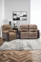 More4Homes Postana Electric Recliner Jumbo Cord 1+2 Seater Sofa Set in Brown - thumbnail 1