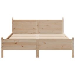 Berkfield Home Bed Frame without Mattress 140x190 cm Solid Wood Pine in Brown - thumbnail 4