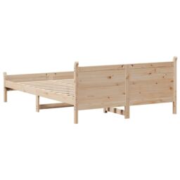 Berkfield Home Bed Frame without Mattress 140x190 cm Solid Wood Pine in Brown - thumbnail 6