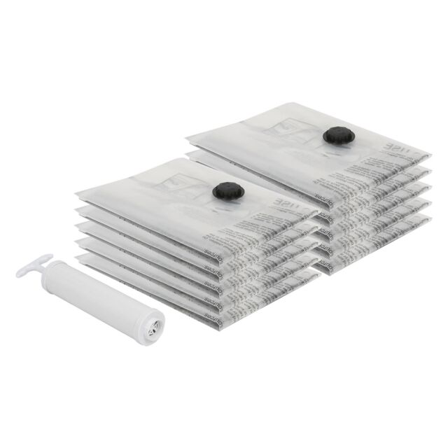 Harbour Housewares Vacuum Storage Bags with Hand Pump - Large (60 x 80cm) - Grey - Pack of 10 - image 1