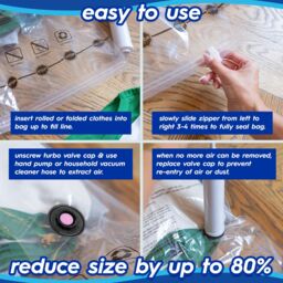 Harbour Housewares Vacuum Storage Bags with Hand Pump - Large (60 x 80cm) - Grey - Pack of 10 - thumbnail 5