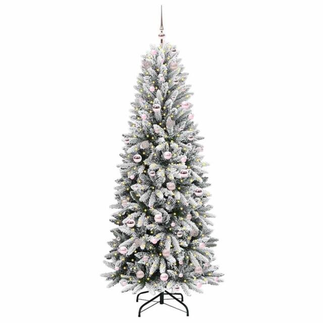 Berkfield Home Green Artificial Christmas Tree with 300 LEDs White 78 x 78 x 210 cm - image 1