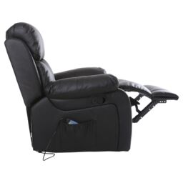 More4Homes Chester Bonded Leather Manual Recliner Chair with Heat & Massage in Black - thumbnail 6