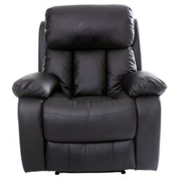 More4Homes Chester Bonded Leather Manual Recliner Chair with Heat & Massage in Black - thumbnail 2
