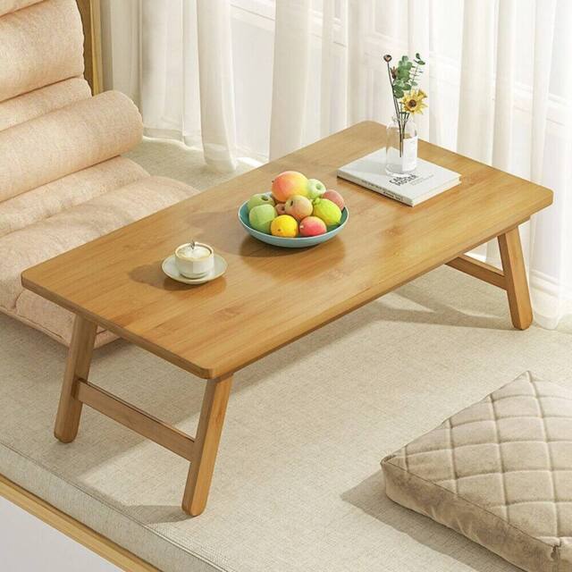 SPETLEK Bamboo Foldable Tatami Coffee Table Low Table Small 77CM in Natural - Size: 0.6m2 - image 1