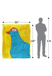 Sesame Street Big Cookie Monster On The Street Silky Touch Super Soft Throw Blanket 152 X 127 cm in White - thumbnail 5