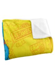 Sesame Street Big Cookie Monster On The Street Silky Touch Super Soft Throw Blanket 152 X 127 cm in White - thumbnail 3