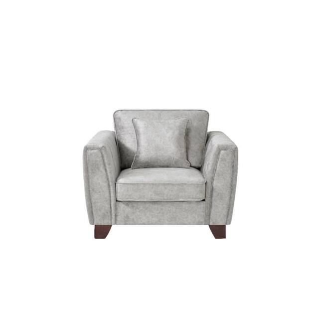 Comfy Living Ltd Faux Suede Arm Chair In Grey - image 1