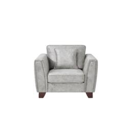 Comfy Living Ltd Faux Suede Arm Chair In Grey - thumbnail 1
