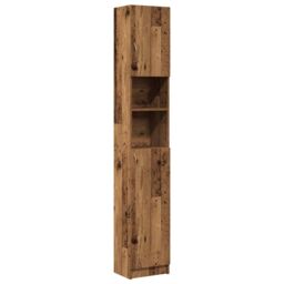 Berkfield Home Bathroom Cabinet Old Wood 32x25.5x190 cm Engineered Wood in Brown - thumbnail 2