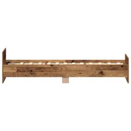 Berkfield Home Durable Bed Frame without Mattress Old Wood 100x200 cm Engineered Wood in Brown - thumbnail 6
