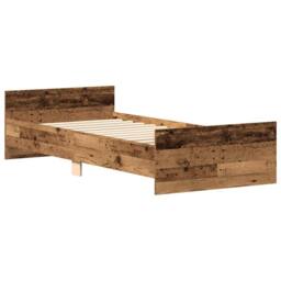 Berkfield Home Durable Bed Frame without Mattress Old Wood 100x200 cm Engineered Wood in Brown - thumbnail 4