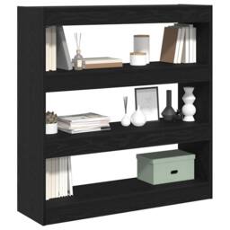 Berkfield Home Modern Book Cabinet/Room Divider Black Oak 100x30x103cm Engineere - Size: 100 x 30 x 103 cm - thumbnail 1
