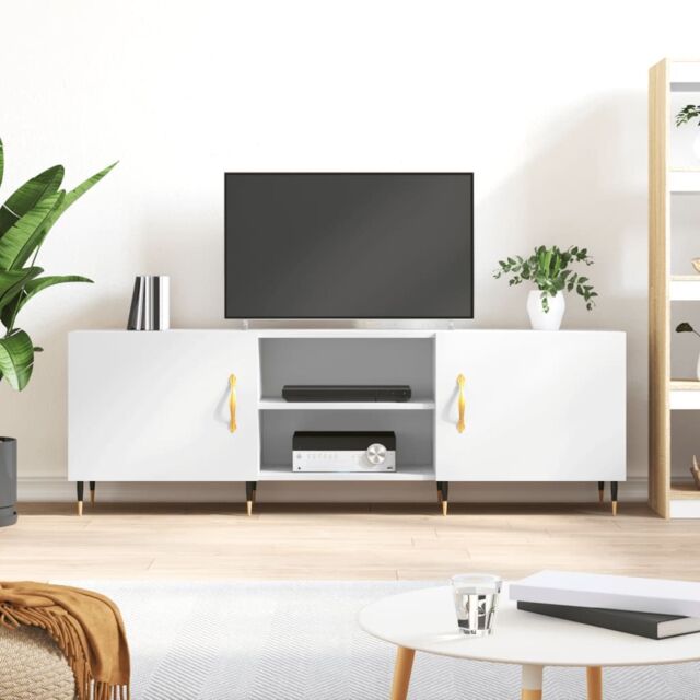 Berkfield Home TV Cabinet White 150x30x50 cm Engineered Wood - Size: 150 x 30 x 50 cm - image 1