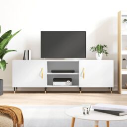 Berkfield Home TV Cabinet White 150x30x50 cm Engineered Wood - Size: 150 x 30 x 50 cm - thumbnail 1