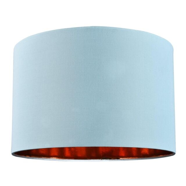 Happy Homewares Contemporary Cotton Lamp/Light Shade with Shiny Paper Inner in Duck Egg Blue - Size: 12 inches - image 1