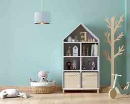 Happy Homewares Contemporary Cotton Lamp/Light Shade with Shiny Paper Inner in Duck Egg Blue - Size: 12 inches - thumbnail 7