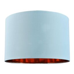 Happy Homewares Contemporary Cotton Lamp/Light Shade with Shiny Paper Inner in Duck Egg Blue - Size: 12 inches - thumbnail 1