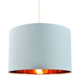 Happy Homewares Contemporary Cotton Lamp/Light Shade with Shiny Paper Inner in Duck Egg Blue - Size: 12 inches - thumbnail 2