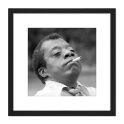 Artery8 Warren Portrait Writer Activist James Baldwin Photo 8X8 Inch Square Wooden Framed Wall Art Print Picture with Mount in Black - thumbnail 1