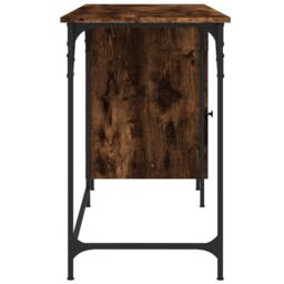 Berkfield Home Computer Desk Smoked Oak 131x48x75 cm Engineered Wood in Brown - Size: 131 x 48 x 75 cm - thumbnail 6