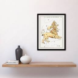 Artery8 Sidney Hall Vintage Leo Constellation Illustration Framed Art Print in White - Size: A3 - thumbnail 2