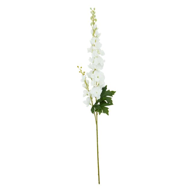 Orsina Delphinium Spike - 90cm White, Elegant Faux Stem With Layered White Blossoms & Tall Green Stalk - image 1