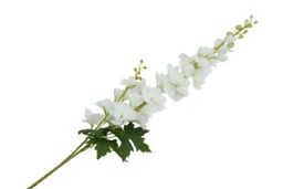 Orsina Delphinium Spike - 90cm White, Elegant Faux Stem With Layered White Blossoms & Tall Green Stalk - thumbnail 2