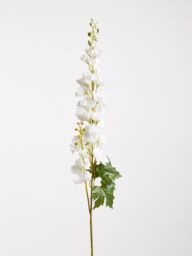 Orsina Delphinium Spike - 90cm White, Elegant Faux Stem With Layered White Blossoms & Tall Green Stalk - thumbnail 5