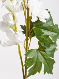Orsina Delphinium Spike - 90cm White, Elegant Faux Stem With Layered White Blossoms & Tall Green Stalk - thumbnail 3