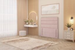 Somnior Chambery Divan Bed Frame with Floor Standing Headboard Plush Velvet in Pink - Size: Single - thumbnail 5