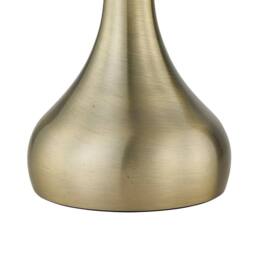First Choice Lighting Romana - Antique Brass Touch Table Lamp with Natural Linen Shade in Bronze - thumbnail 5