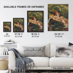 Artery8 Pieta Virgin Mary & Christ Kubincan Framed Wall Art Print in Green - Size: A4 - thumbnail 3